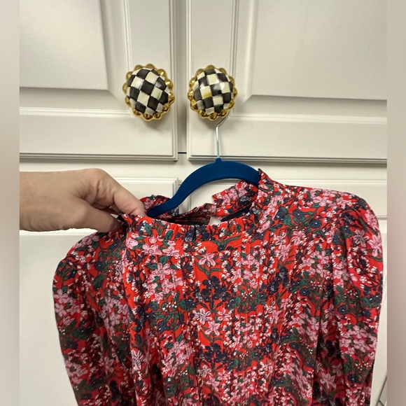 Joules Women’s Red Flower Blouse SZ-12 - Picture 4 of 7